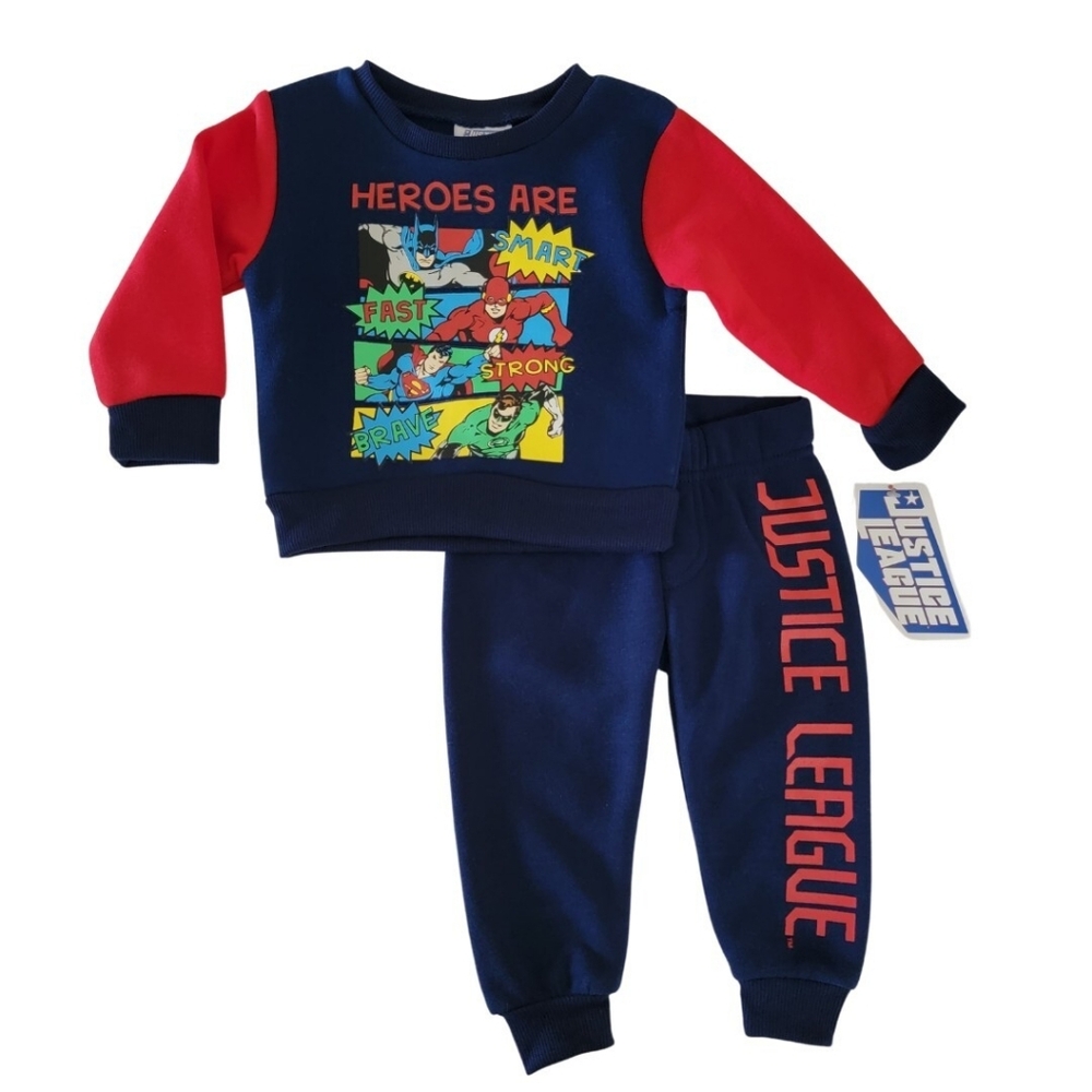 Justice League Kids' Navy and Red Sweatshirt Set